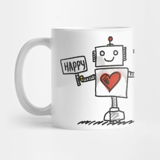 Cute Happy Robot Mug